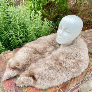 Fluffy Fox Fur Big Collar Wrap or Stole Rocker Chic